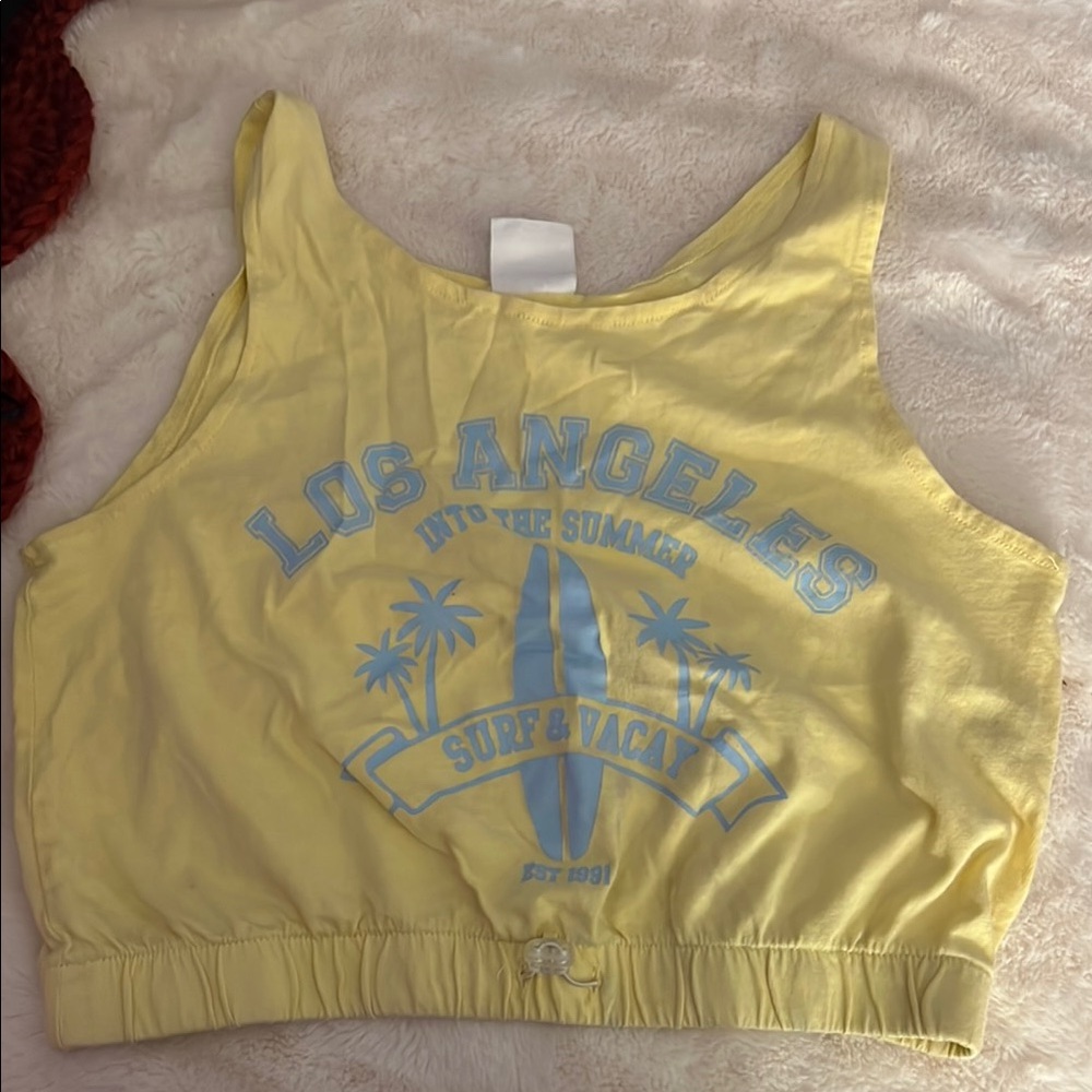 Yellow Los Angeles Surf & Vacay Tank Top